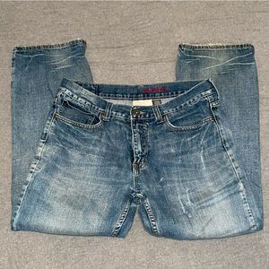 Urban Pipeline Slim Straight Men’s Distressed Blue Jeans Size 34 x 30